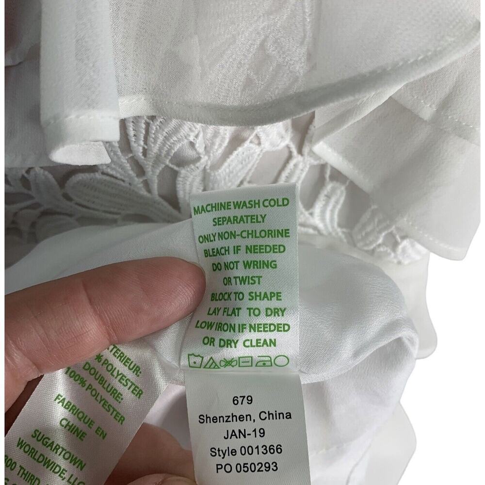 Lilly Pulitzer Olive Top Womens Size 12 Resort White Chiffon Ruffles NWT $168 - Picture 9 of 13
